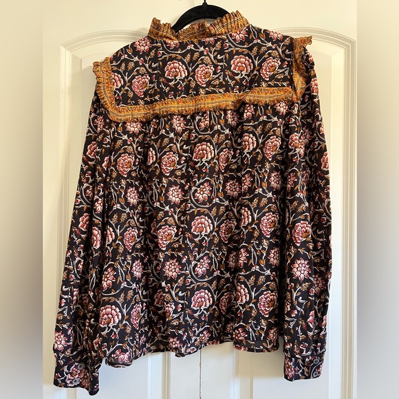 Anthropologie Othilia Sera Floral Ruffled Blouse - Picture 10 of 12